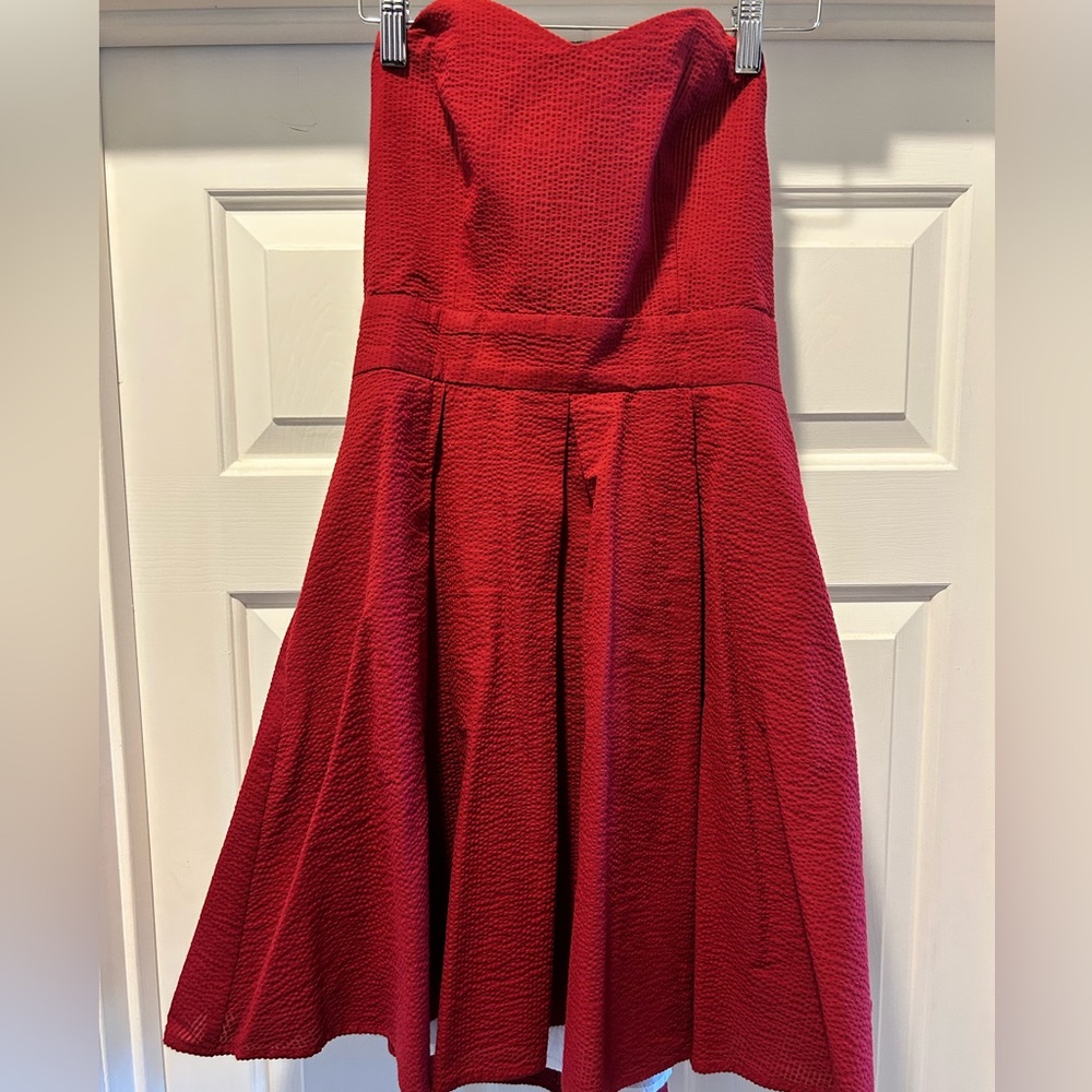 Lauren James Strapless Red Dress - Size Medium